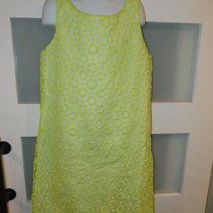 Maggie Breen too Sleeveless Green Pastel Print Lined Dress Size 14 Girl's NWOT